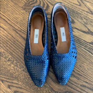 Miista woven navy flats